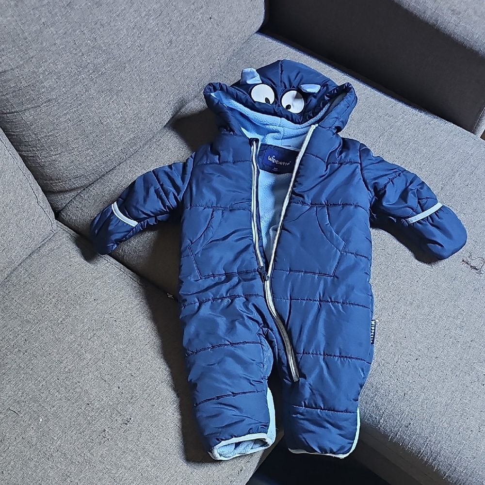Blue Kids Snow Suit with Hood